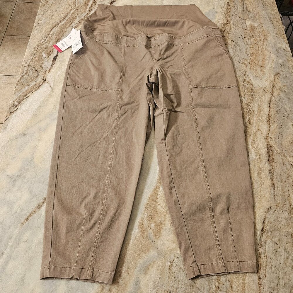 Isabel by Ingrid & Isabel Maternity Utility Barrel Pants | Taupe | XXL | NWT
